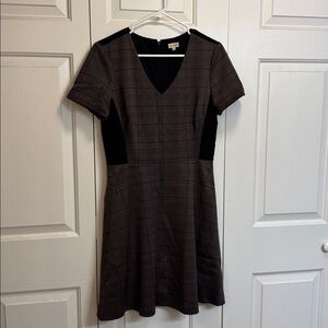 NWOT Daniel Cremieux Brown Dress with Black Faux Suede Panels Size 8